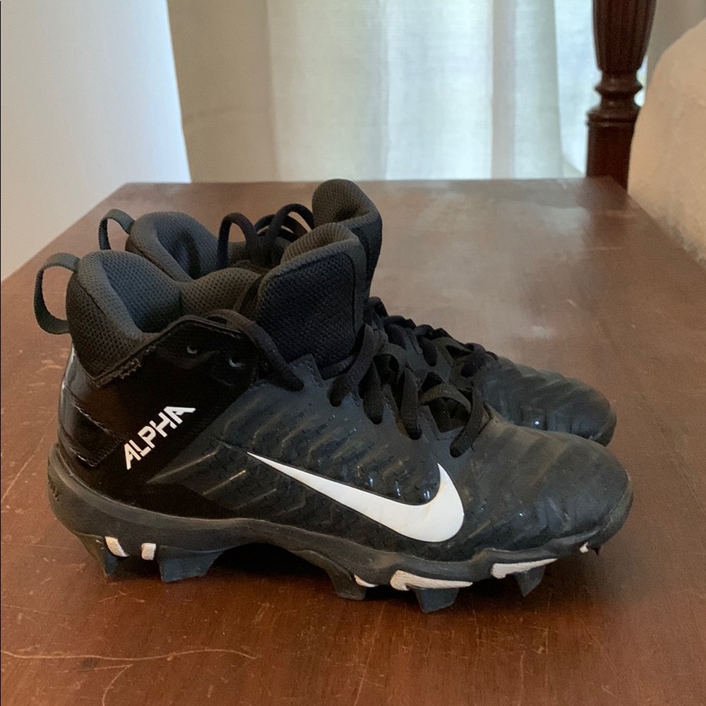 Nike Alpha Black and White Sports Cleats